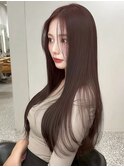 ナチュラルレイヤートレンドカラー韓国風シースルーバング