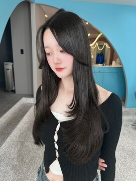 ボタン 熊本(VOTAN) 透ける暗髪/レイヤーカット/顔まわり/韓国ヘア/熊本美容室