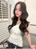 レイヤーカット/くびれヘア/韓国風巻き/流し前髪