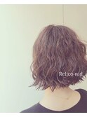 無造作パーマ×ナチュラルベージュ