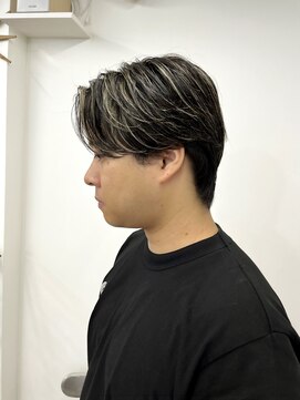 ピープスアンドスー 表参道 渋谷(Peeps&Suu.) メンズカット ハイライト センターパート マッシュ ウルフ