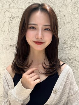 ロンド ストラーダ 心斎橋(Lond strada) 韓国前髪顔周りロング×インナーグレージュ[心斎橋/髪質改善]