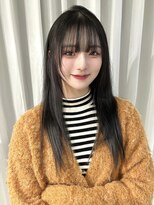 ラルムバイシー 新宿(LARME by Sea)&nbsp;アッシュグレー×ワイドバングレイヤーカット(新宿/前髪/顔周り)