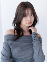 20代30代大人かわいい斜めバングデザインカラーシルキーベージュ