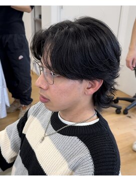 ビカム 名駅(become) 【ニュアンスパーマセンターパートウルフ】名古屋メンズカット