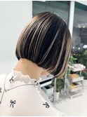 アンブレラカラーハイライトボブバレイヤージュホワイトブリーチ