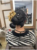 成人式ヘアセットのかちもりヘア