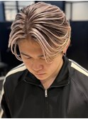 メンズバレイヤージュカラーハイライトカラーセンターパート韓国