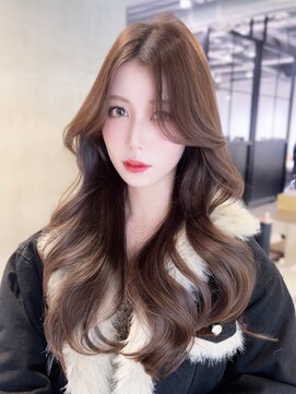 アルバム 池袋(ALBUM) 韓国ヘア顔周りレイヤーロングくびれヘア_F0693