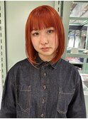 ワイドバングのオータムボブ