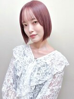 ザ ドッツ(THE DOTS)&nbsp;ハイトーンボブ くすみピンクベージュ ミニボブ 艶髪カラー