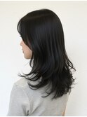 透明感ダークグレージュ×くびれヘア×20代30代暗髪春カラー