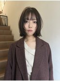 ハッシュボブシャギーカット顔まわりレイヤーミルクブラウン韓国