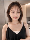 大人ボブ銀座レイヤーカット有楽町ミディアムボブベージュ