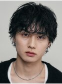 大分シャドウパーマメンズカットラウンドマッシュツーブロック