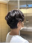 夏先取り海外風ベリーショート/パーマ×ブリーチなしカラー