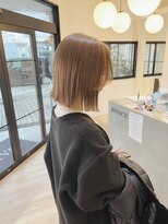 チェレ ブラン 堺東店(Chere brun) ミルクティーベージュ×切りっぱなしミディ×大人可愛いボブ