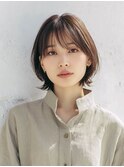 23. ナチュラルショート/ダークブラウン/小顔/グレージュ