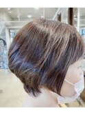 くびれショートボブブラウン30代40代人気スタイルアースカラー