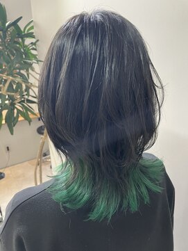 エラマ ヘアメゾン(elama hair maison) elama  ウルフ×グリーンインナー