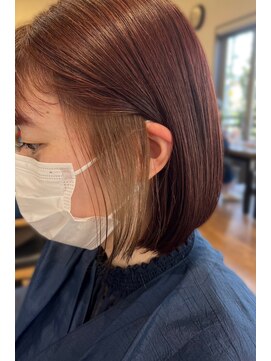 ヘアーレナータ 八王子(HAIR RENATA) 20代30代40代大人インナーカラー耳掛け切りっぱなし大人ボブ