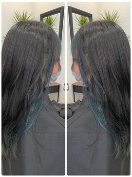 ニーラ バイ ニライカナイ 八幡宿店(Neela By Nirai Kanai) インナーカラー/ブルー/イメチェン/前髪/白髪/アンブレラカラー