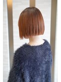 縮毛矯正×ウォームベージュ×ボブ