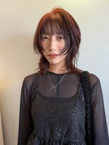 ナループロア ルームー(Nalu pu loa ROOMOO)&nbsp;レイヤーカット/ウルフカット/チェリーレッドカラー