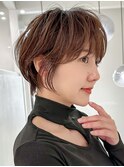 グランマッシュ/細めハイライト/ショート/白髪ぼかし/前髪/大宮