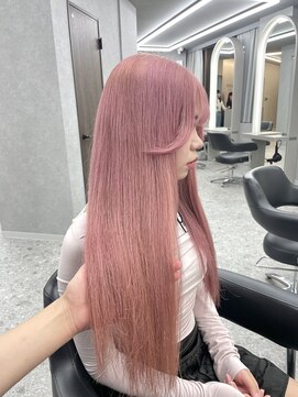 天神美容室 【香月指名☆】ホワイトピンク×ピンクカラー×ブリーチ×顔周り