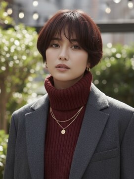 ヘアーメイクパウダー 天王寺寺田町店(Hair make powder) 大人可愛い20代30代40代小顔ひし形ショートボブ丸み前下がり