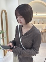 ジーナ 吉塚(Zina)&nbsp;パツっとボブ×ピンクブラウン【福田れん】吉塚美容室 髪質改善