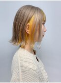 ことりベージュ、インナーカラー、イエロー、イルミナカラー