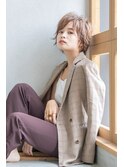 【Totia梅田】大人スパイキーショート×カーキアッシュ