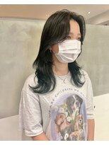 ガリカ 横浜(Gallica) カーキー/グリーンカラー×レイヤーカットウルフ