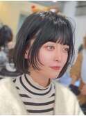 (ボブヘア/縮毛矯正/髪質改善/内巻きボブ/きりっぱなしボブ)
