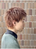 メンズカット/ショートウルフ/メンズカラー/メンズハイトーン