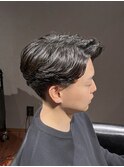 ビジネスツーブロック ナチュラルパーマ センターパート