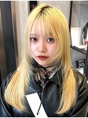 韓国風顔周り小顔レイヤーカット/ブリーチハイトーンカラー/池袋