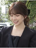 お呼ばれヘア大人かわいいポニーテールヘアアレンジ