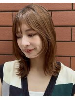 ガーデン 銀座(GARDEN)&nbsp;ミディアムレイヤー/くびれヘア/艶ブラウン/透明感ベージュ/大人