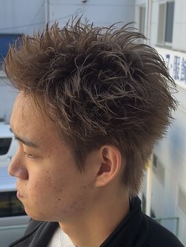 ビカムメンズヘアー 栄店(become men's hair) ハイトーンスパイキーグレージュミルクティベージュ