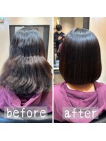 グロス(gloss)&nbsp;【箕面豊中】髪質改善カラートリートメントビフォーアフター
