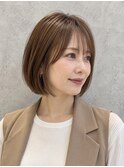 髪質改善×ゴールドブラウンボブ艶感