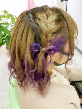 ジャルダンドフルー(Jardin de fleurs) あみこみヘアリボンハーフツイン