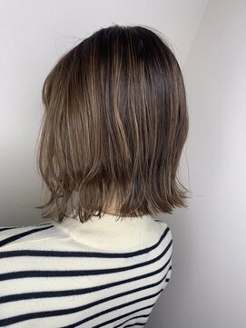 モルニ(MORNI) ショコラブラウン_マロンベージュ Aラインボブ かきあげ