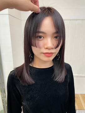 ナンバー アンフィール 渋谷(N° anfeel) 髪質改善カジュアルルーズ韓国顔まわりカットアッシュブブラック