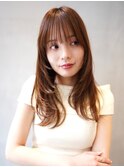 セミロング/レイヤーカット/顔まわりレイヤー