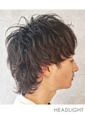 マッシュウルフ×ふんわりパーマ韓国マッシュブルーブラック