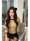 リアル韓国レイヤーハーフアップ_メルティカラー似合わせカット